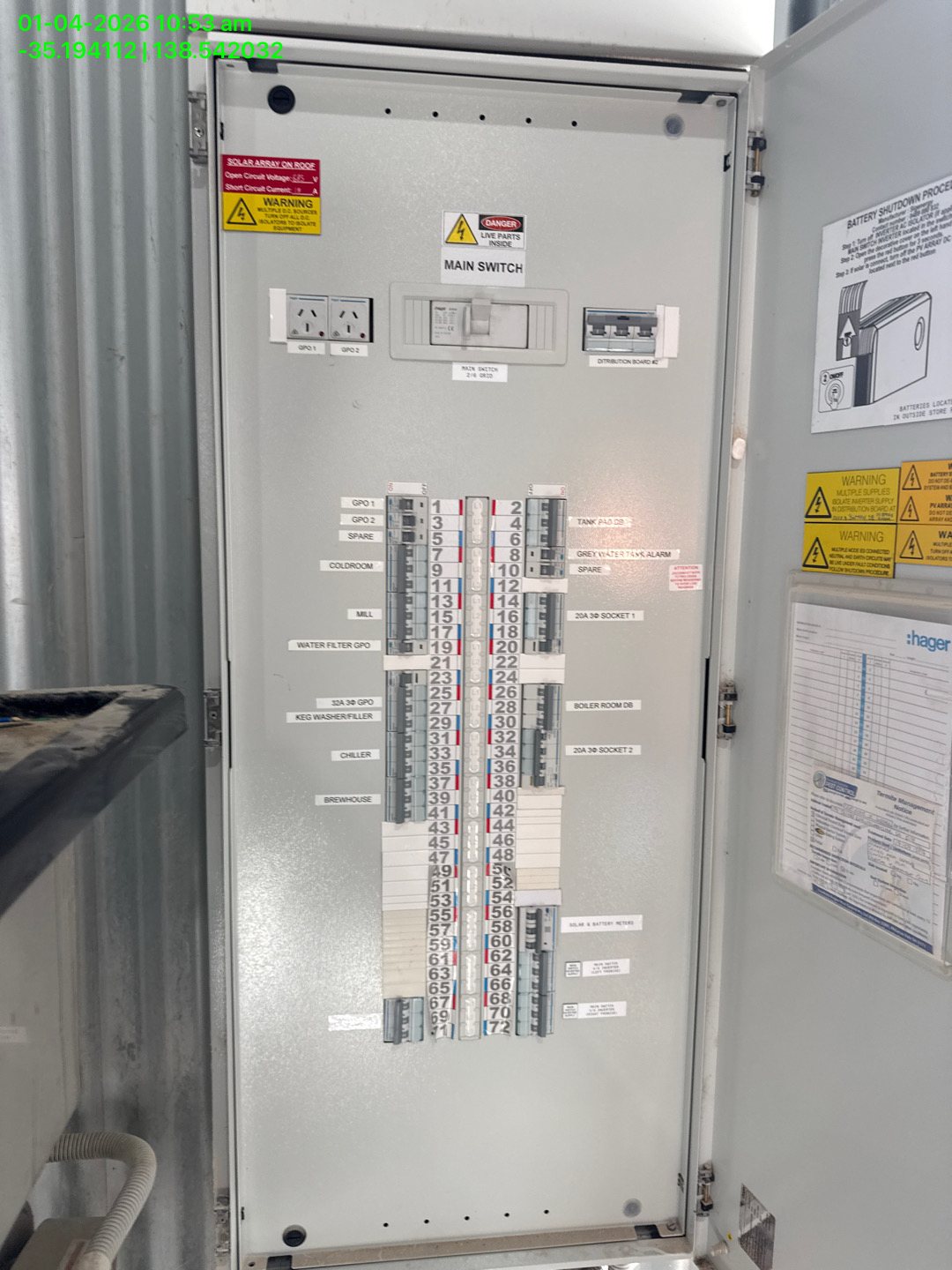 Commercial switchboard alteration in McLaren Vale